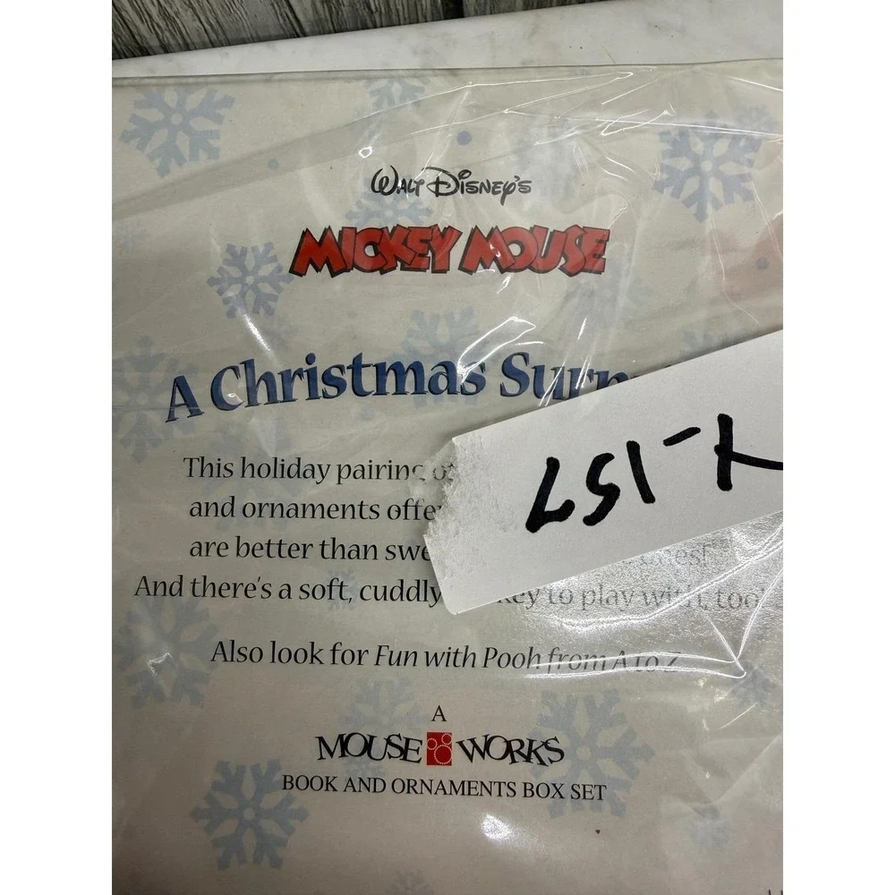 Disney Mickey Mouse A Christmas Surprise Gift Set Plush Book Ornament Vintage